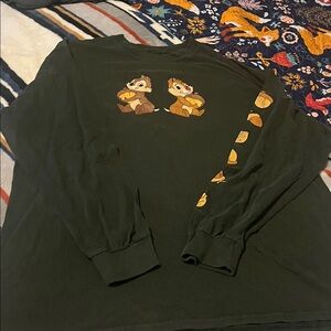 Vintage! Disney Green Chipmunk Long Sleeve Shirt